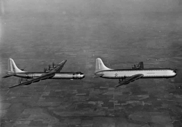Convair XC-99 and B-36 Peacemaker in flight formation Convair XC-99 and B-36 Peacemaker in flight formation