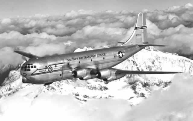 Boeing C-97 Stratofreigher of the USAF Military Air Transport Service in flight Boeing C-97 Stratofreigher of the USAF Military Air Transport Service in flight
