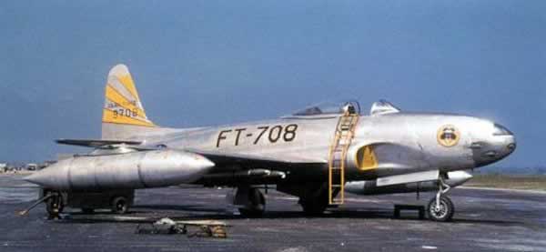 U.S. Air Force Lockheed F-80D Buzz Number FT-708 on apron  U.S. Air Force Lockheed F-80D Buzz Number FT-708 on apron
