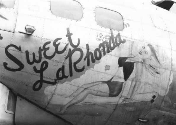 B-17 Flying Fortress "Sweet LaRhonda" nose art Nose art on the B-17 Flying Fortress "Sweet LaRhonda"