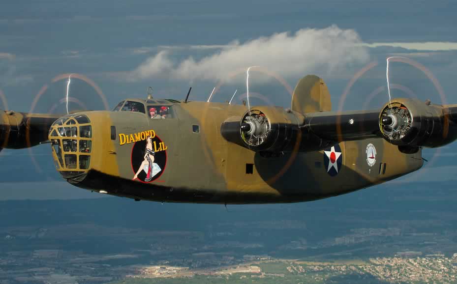 B-24 Liberator "Diamond Lil" of the Commemorative Air Force in flight