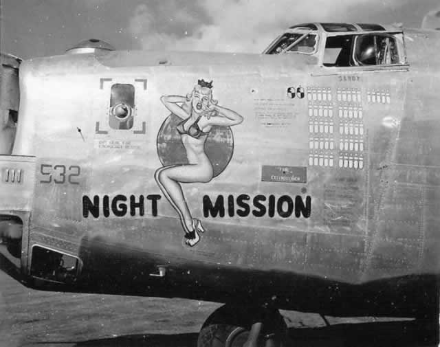 B-24 Liberator "Night Mission" nose art B-24 Liberator "Night Mission" nose art
