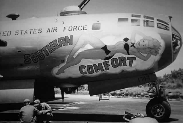 Nose art on B-29 Superfortress "Southern Comfort" Nose art on B-29 Superfortress "Southern Comfort"