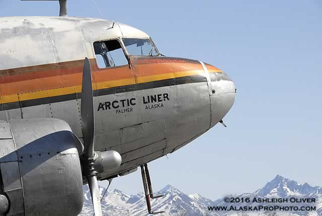 Nose view of DC-3 Artic Liner, Palmer, Alaska Nose view of DC-3 Artic Liner, Palmer, Alaska