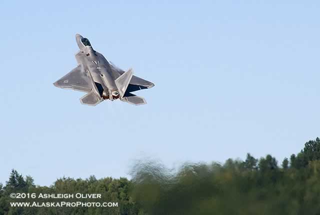 U.S. Air Force F-22 Raptor takeoff at Artic Thunder Air Show U.S. Air Force F-22 Raptor takeoff at Artic Thunder Air Show
