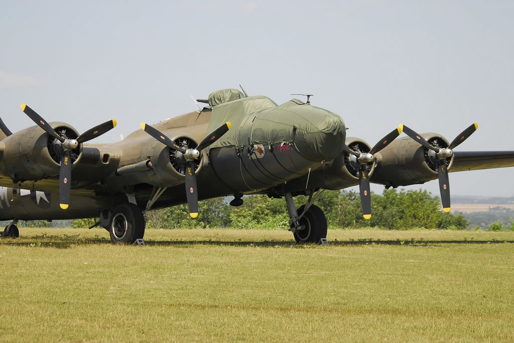 B-17G Flying Fortress "The Pink Lady" in outside storage at La Ferté Alais, France, July, 2010