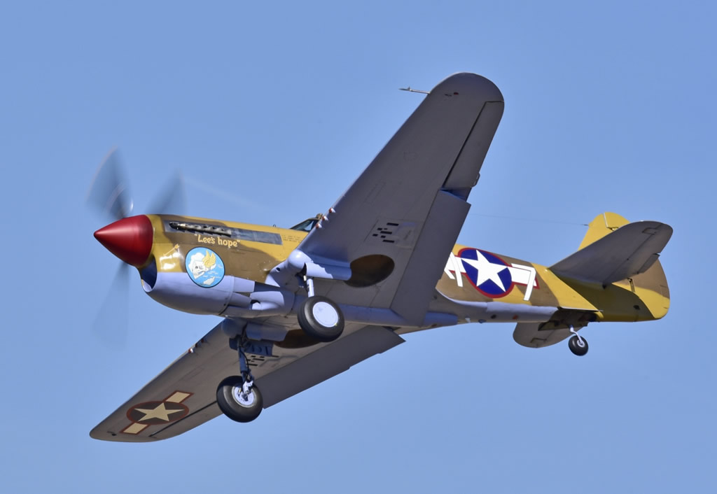 Curtiss P-40F Warhawk "Lee's Hope" G-CGZP in flight at Melun Villaroche, France, 2019 Curtiss P-40F Warhawk "Lee's Hope" G-CGZP in flight at Melun Villaroche, France, 2019