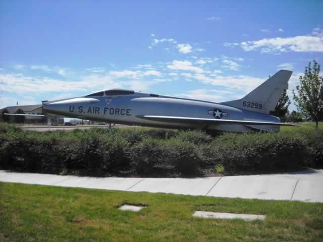 F-100D Super Sabre, S/N 63299, on display at Buckley Air Force Base, Aurora, Colorado F-100D Super Sabre, S/N 63299, on display at Buckley Air Force Base, Aurora, Colorado