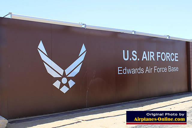 Sign at the North Gate, Edwards Air Force Base, California Sign at the North Gate, Edwards Air Force Base, California
