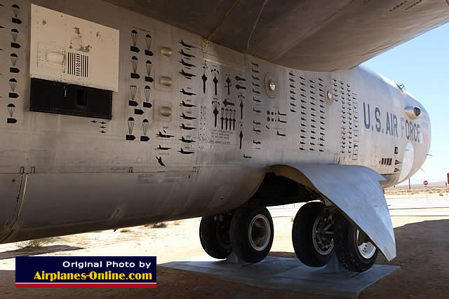 Projects and service engagements listed on the fuselage of NASA's NB-52B Stratofortress Projects and service engagements listed on the fuselage of NASA's NB-52B Stratofortress