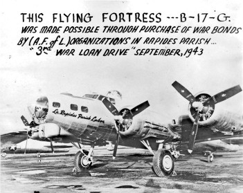 B-17 Flying Fortress made possible through the purchase of war bonds during World War II, 1943, in Alexandria, Louisiana, Rapides Parish