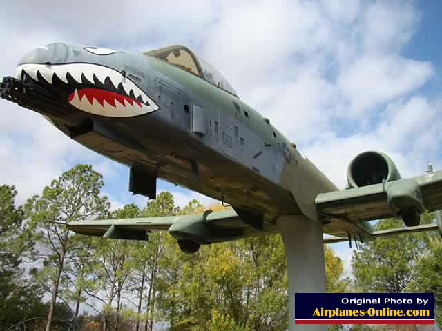 A-10A Warthog S/N 73-0667 in "Flying Tigers" paint scheme on static display at the closed England AFB A-10A Warthog S/N 73-0667 in "Flying Tigers" paint scheme on static display at the closed England AFB