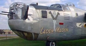 B-24J Liberator S/N 44-48781 at the Barksdale Air Force Base 8th Air Force Museum in Bossier City, Louisiana painted as "Laden Maiden" B-24J Liberator S/N 44-48781 at the Barksdale Air Force Base 8th Air Force Museum in Bossier City, Louisiana painted as "Laden Maiden"