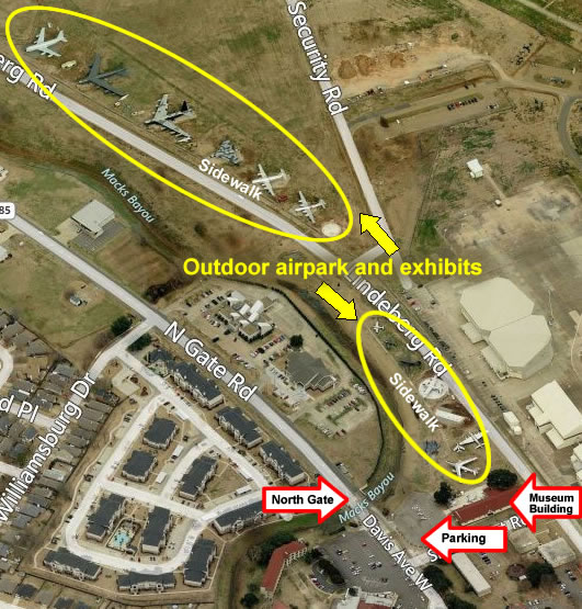Aerial View and Map of the Barksdale Global Force Museum