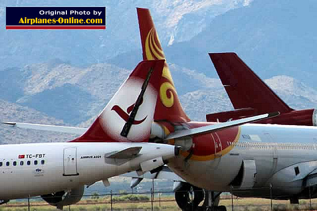 Jetliners in storage at the Goodyear Airport in the Arizona desert