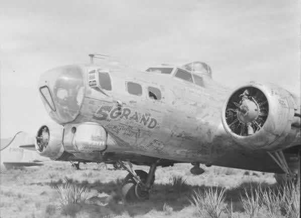 B-17G "Five Grand" S/N 43-37716 awaiting the scrapping process at Kingman AAF in Arizona This was the 5,000th B-17 built by Boeing in support of the World War II effort. It contained the signature of Boeing workers written all over the aircraft. In wartime action, it flew 78 missions with the 96th Bomb Group. B-17G "Five Grand" S/N 43-37716 awaiting the scrapping process at Kingman AAF in Arizona This was the 5,000th B-17 built by Boeing in support of the World War II effort. It contained the signature of Boeing workers written all over the aircraft. In wartime action, it flew 78 missions with the 96th Bomb Group.