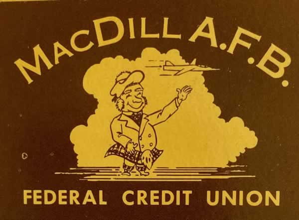 Macdill AFB Federal Credit Union ... vintage matchbook cover Macdill AFB Federal Credit Union ... vintage matchbook cover