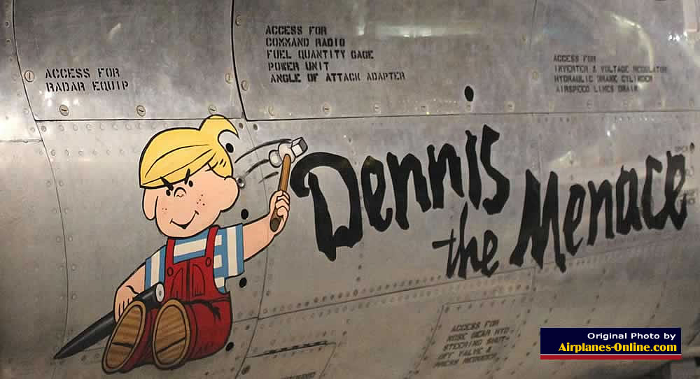 Nose art on F-86D Sabre Dog "Dennis the Menace" at the National Museum of the U.S. Air Force Nose art on F-86D Sabre Dog "Dennis the Menace" at the National Museum of the U.S. Air Force