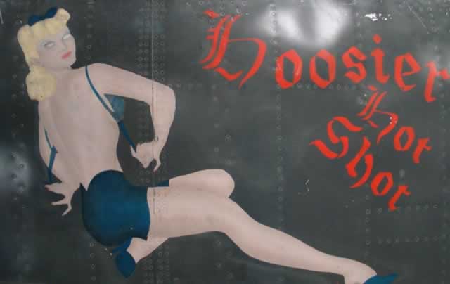 Nose art "Hoosier Hot Shot" from a B-52G Stratofortress Nose art "Hoosier Hot Shot" from a B-52G Stratofortress