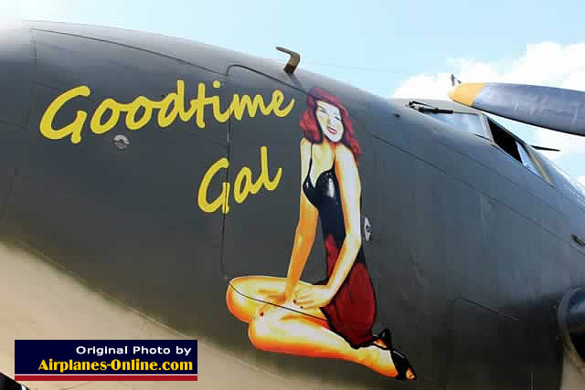 Nose art on "Goodtime Gal", a Lockheed C-60A Lodestar owned by the Houston Wing of the CAF Nose art on "Goodtime Gal", a Lockheed C-60A Lodestar owned by the Houston Wing of the CAF