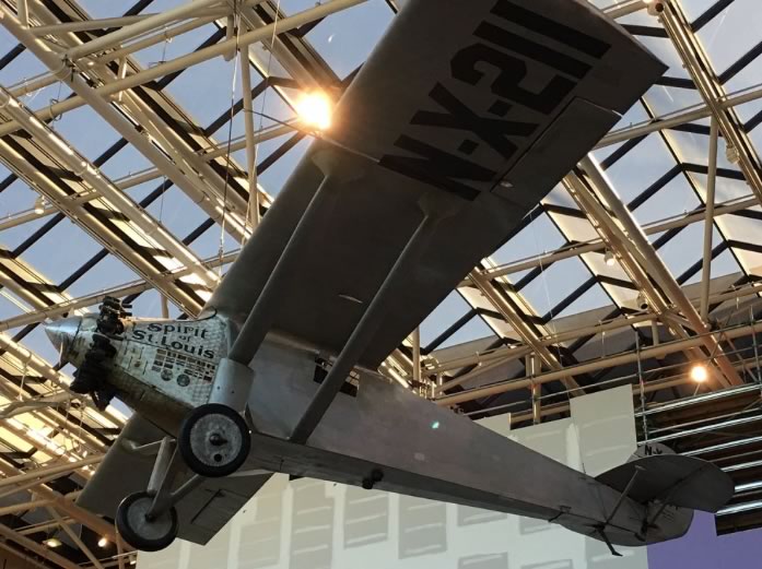 The Spirit of St. Louis at the National Air and Space Museum on the Mall in Washington, D.C. The Spirit of St. Louis at the National Air and Space Museum on the Mall in Washington, D.C.