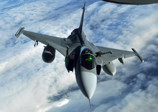 Saab JAS 39 Gripen of the Swedish Air Force in flight