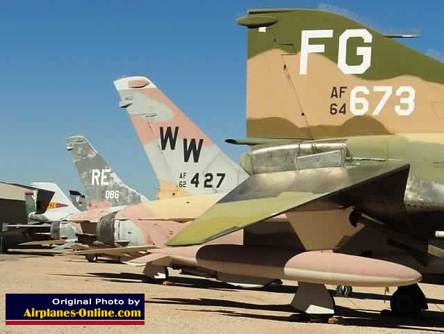 Lineup of U.S. Air Force Fighter jets displaying their Tail Codes A variety of Air Force tail codes