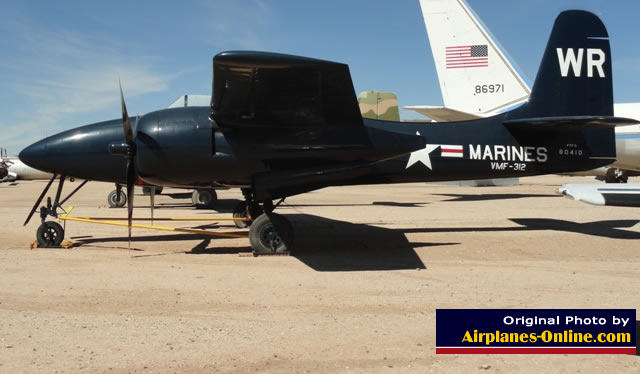 Grumman F7F-3 Tigercat, 80410, VMF-312, of the U.S. Marines