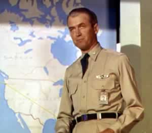 James Stewart, playing the role of Lt. Col. Dutch Holland, in the movie "Strategic Air Command" James Stewart, playing the role of Lt. Col. Dutch Holland, in the movie "Strategic Air Command"