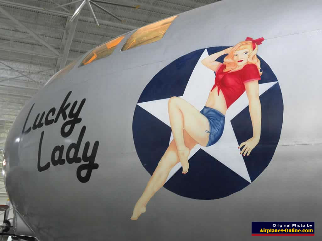 Nose art on the B-29 Superfortress "Lucky Lady", S/N 44-84076 Nose art on the B-29 Superfortress "Lucky Lady", S/N 44-84076