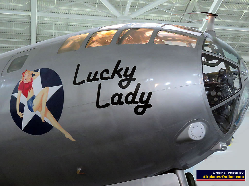 View of the nose and cockpit area of B-29TB Superfortress "Lucky Lady", S/N 44-84076 View of the nose and cockpit area of B-29TB Superfortress "Lucky Lady", S/N 44-84076