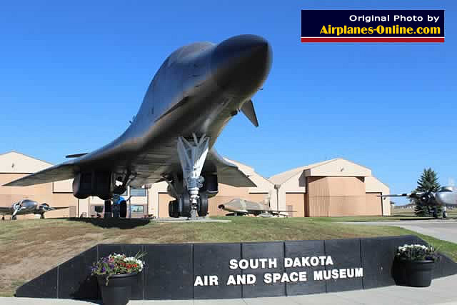 B-1B Lancer, S/N 83-0067, of the U.S. Air Force, at the South Dakota Air and Space Museum, adjacent to the gate of Ellsworth AFB B-1B Lancer, S/N 83-0067, of the U.S. Air Force, at the South Dakota Air and Space Museum, adjacent to the gate of Ellsworth AFB