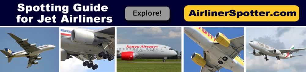 Spotting Guides for Boeing, Airbus, Embraer, and Bombardier jet airliners