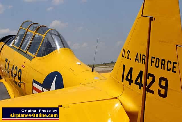 North American T-6 Texan, S/N 51-14429, TA-429, N729AM, parked at Pounds Regional Airport, Tyler Texas, for the 2013 Thunder over Cedar Creek Air Show North American T-6 Texan, S/N 51-14429, TA-429, N729AM, parked at Pounds Regional Airport, Tyler Texas, for the 2013 Thunder over Cedar Creek Air Show