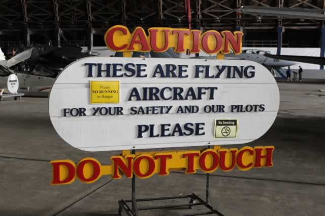 Sign at the beginning of the tour area