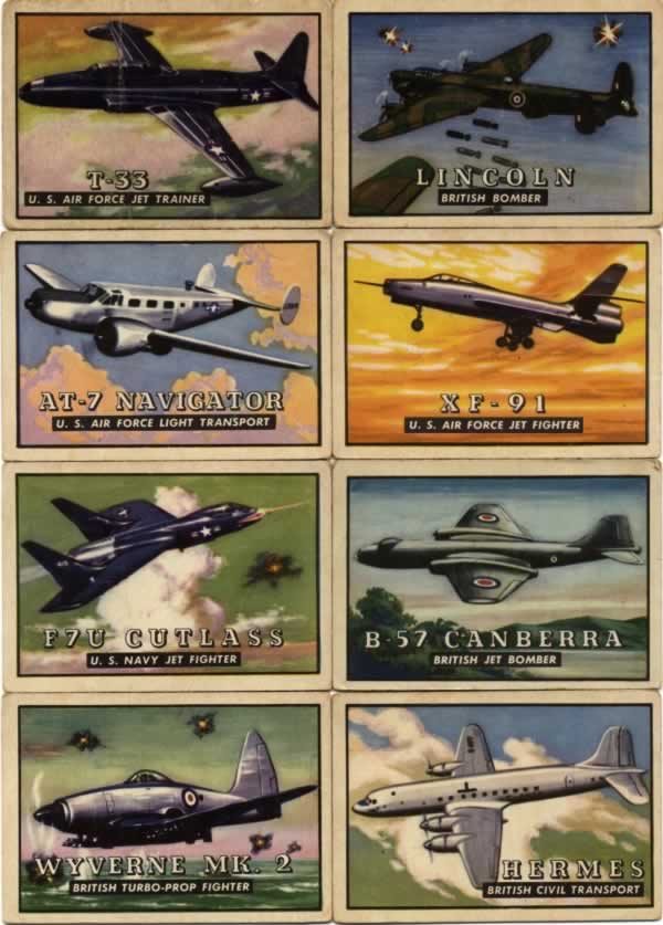 TOPPS Wings Airplane Trading Cards - Group 1 - Cards 1, 4. 6, 9, 10, 12, 16, 20 TOPPS Wings Airplane Trading Cards - Group 1 - Cards 1, 4. 6, 9, 10, 12, 16, 20