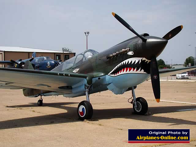 Curtiss P-40 Warhawk 29629 of the Commemorative Air Force at Pounds Regional Airport in Tyler, Texas  Curtiss P-40 Warhawk 29629