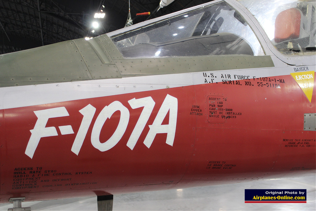 Close-up view of the F-107A Serial Number 55-5119A at the Museum of the United States Air Force Close-up view of the F-107A Serial Number 55-5119A at the Museum of the United States Air Force